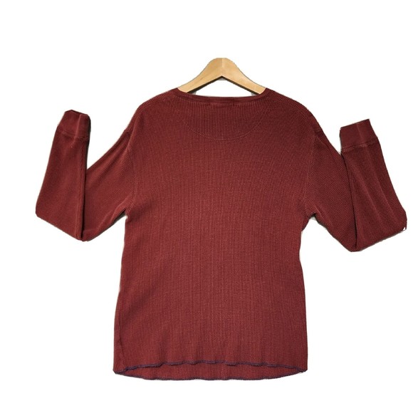 Polo Ralph Lauren Shirt Mens Small Burgundy Vintage Thermal Long Sleeve - Picture 8 of 16